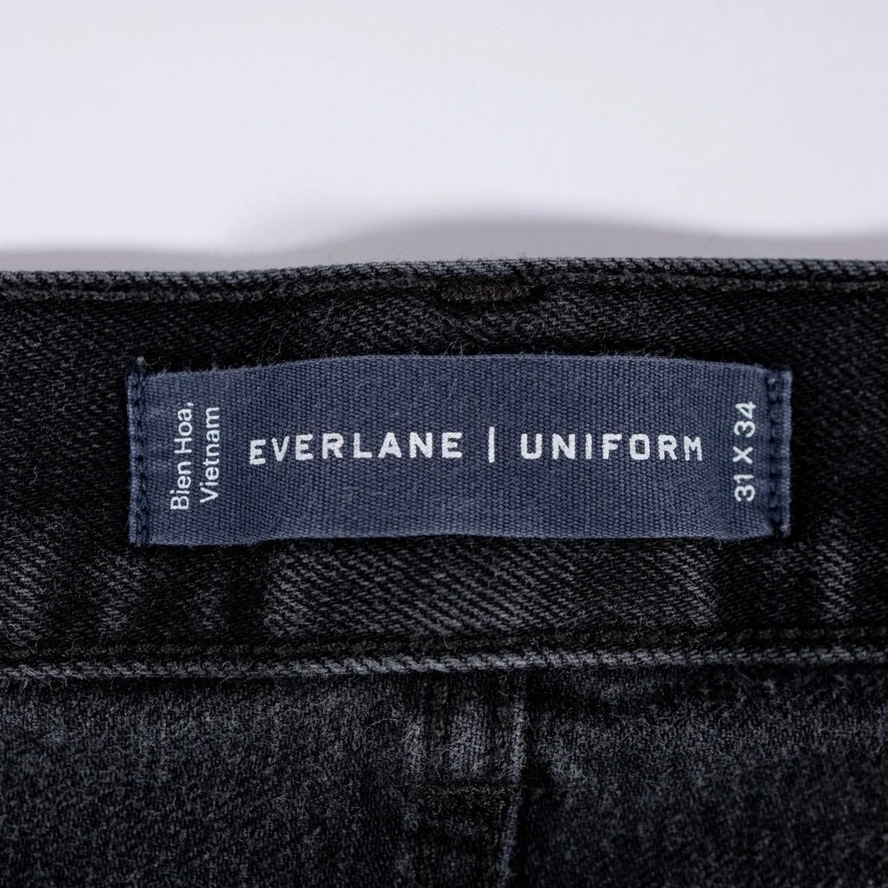 Everlane‎ Uniform The Skinny Jean Black Wash Men's Size 31x34 Organic Cotton - Picture 2 of 13